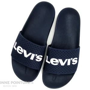 Sortie ✔️ Levi’s Levis JUNE PERF Navy Blue – 233015 – Mule Piscine Homme Marine ❤️ 8