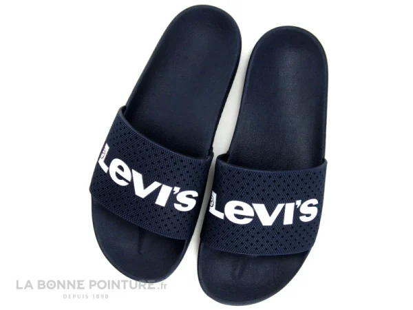 Sortie ✔️ Levi’s Levis JUNE PERF Navy Blue – 233015 – Mule Piscine Homme Marine ❤️ 3