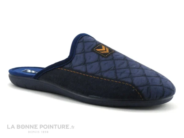 De gros ? ZEL’S Zels 7536 Bleu Marine – Pantoufle Mule Homme ? 1