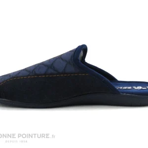 De gros ? ZEL’S Zels 7536 Bleu Marine – Pantoufle Mule Homme ? 10