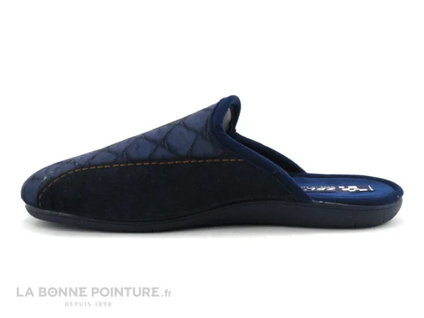 De gros ? ZEL’S Zels 7536 Bleu Marine – Pantoufle Mule Homme ? 4