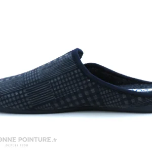 Meilleure affaire ? Ouf ! Ouf BILON Marine Gris – Rayures Et Carreaux – Pantoufle Mule Homme ? 9