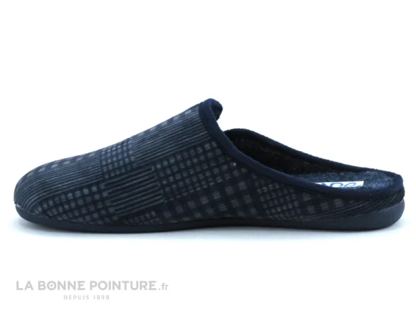 Meilleure affaire ? Ouf ! Ouf BILON Marine Gris – Rayures Et Carreaux – Pantoufle Mule Homme ? 3