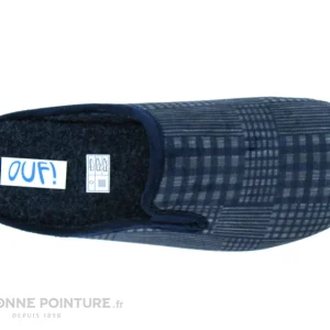 Meilleure affaire ? Ouf ! Ouf BILON Marine Gris – Rayures Et Carreaux – Pantoufle Mule Homme ? 11