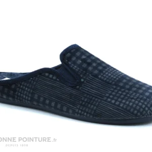 Meilleure affaire ? Ouf ! Ouf BILON Marine Gris – Rayures Et Carreaux – Pantoufle Mule Homme ? 15