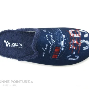 Meilleur prix ✔️ ZEL’S Homme Zels 7548 Bleu Marine – Semelle Eponge – Pantoufle Mule H ? 7