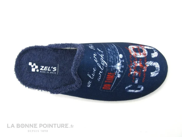 Meilleur prix ✔️ ZEL’S Homme Zels 7548 Bleu Marine – Semelle Eponge – Pantoufle Mule H ? 3