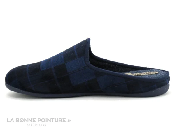 Meilleur prix ? Koyuk Dinamic 215851 Marine – Carreaux – Pantoufle Mule Homme ? 3