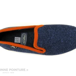 Meilleur prix ? Semelflex SUPER RUBEN Marine – Orange – Charentaise Homme ✔️ 19