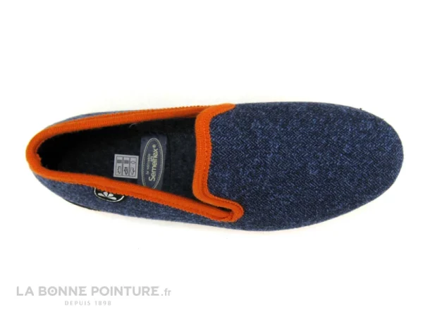 Meilleur prix ? Semelflex SUPER RUBEN Marine – Orange – Charentaise Homme ✔️ 7