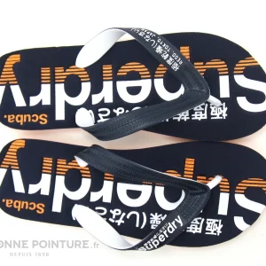 Budget ? Superdry Classic Scuba Flip Flop Navy – Tong Bleu Marine Homme ❤️ 7