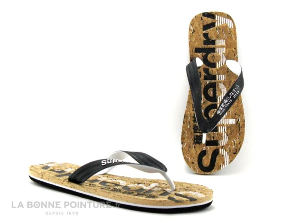 Sortie ? Superdry Cork Flip Flop Black – MF310017A – Tong Homme ? 1