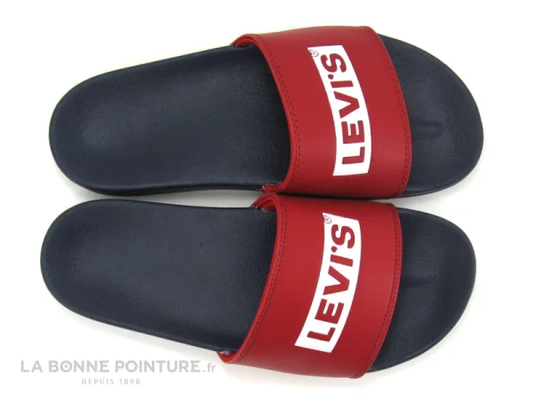 Meilleur prix ? Levi’s Levis JUNE BABYTAB Navy Blue – Mule Homme Bleu Marine – Rouge ? 4