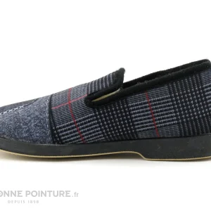 Acheter ? Ouf ! Ouf CABIRE Noir Gris – Chausson Homme Ecossais Fourre Laine ? 8